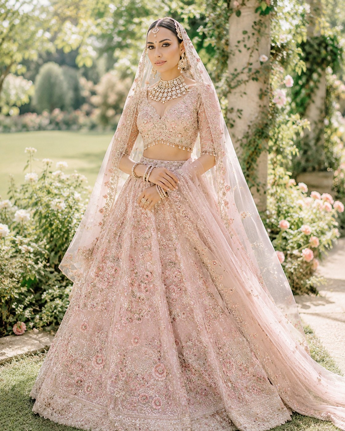 Blush Garden Lehenga bridal concept by Kaarza