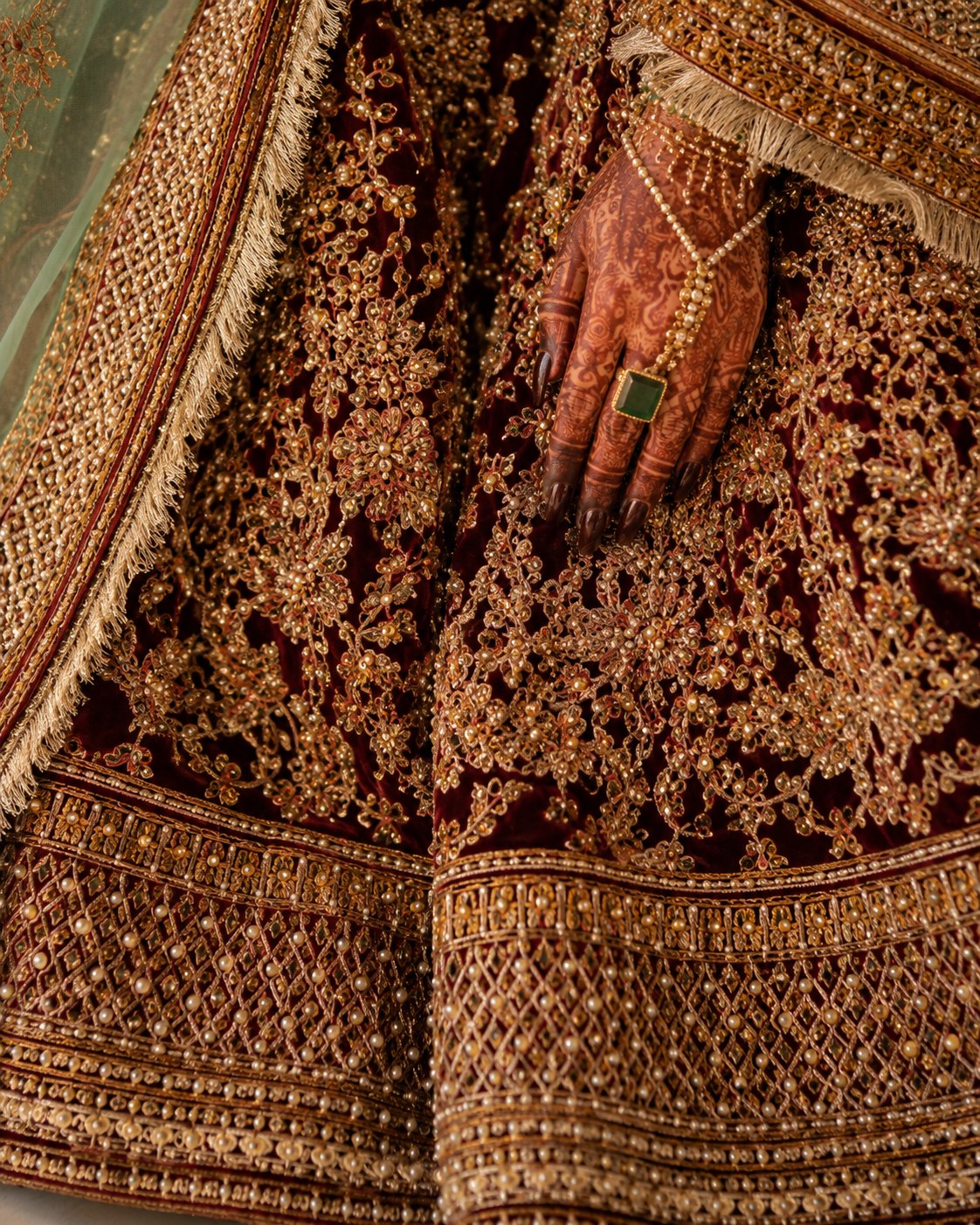 Hem Embroidery Detail bridal concept by Kaarza